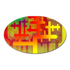 Binary Binary Code Binary System Oval Magnet by Simbadda