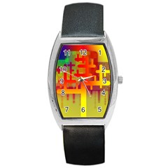 Binary Binary Code Binary System Barrel Style Metal Watch