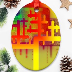 Binary Binary Code Binary System Oval Ornament (two Sides) by Simbadda