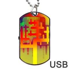 Binary Binary Code Binary System Dog Tag Usb Flash (two Sides) by Simbadda