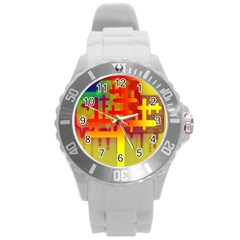 Binary Binary Code Binary System Round Plastic Sport Watch (l) by Simbadda