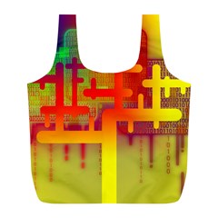 Binary Binary Code Binary System Full Print Recycle Bags (l)  by Simbadda