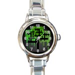 Binary Binary Code Binary System Round Italian Charm Watch Front