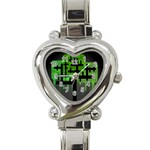 Binary Binary Code Binary System Heart Italian Charm Watch Front