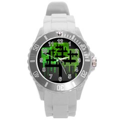 Binary Binary Code Binary System Round Plastic Sport Watch (l) by Simbadda