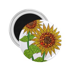 Sunflowers Flower Bloom Nature 2 25  Magnets by Simbadda