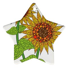 Sunflowers Flower Bloom Nature Ornament (star) by Simbadda