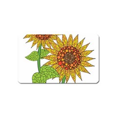 Sunflowers Flower Bloom Nature Magnet (name Card) by Simbadda