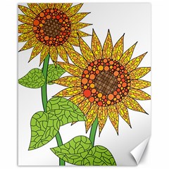 Sunflowers Flower Bloom Nature Canvas 16  X 20  