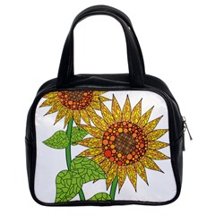 Sunflowers Flower Bloom Nature Classic Handbags (2 Sides) by Simbadda