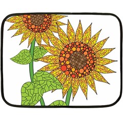 Sunflowers Flower Bloom Nature Double Sided Fleece Blanket (mini) 