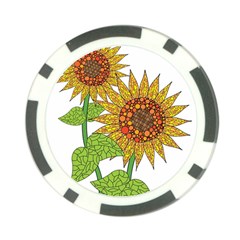 Sunflowers Flower Bloom Nature Poker Chip Card Guard (10 Pack) by Simbadda