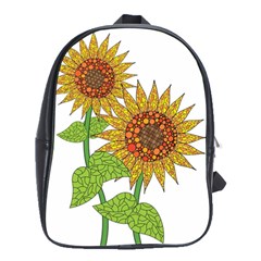 Sunflowers Flower Bloom Nature School Bags(large)  by Simbadda