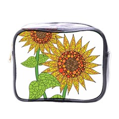 Sunflowers Flower Bloom Nature Mini Toiletries Bags by Simbadda