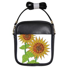 Sunflowers Flower Bloom Nature Girls Sling Bags by Simbadda