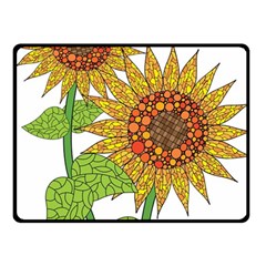 Sunflowers Flower Bloom Nature Fleece Blanket (small) by Simbadda