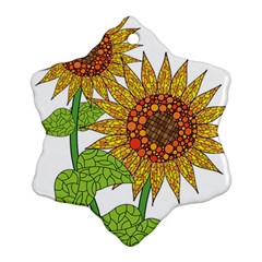 Sunflowers Flower Bloom Nature Snowflake Ornament (two Sides) by Simbadda