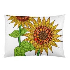 Sunflowers Flower Bloom Nature Pillow Case (two Sides) by Simbadda