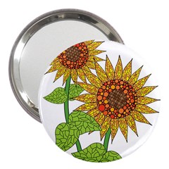 Sunflowers Flower Bloom Nature 3  Handbag Mirrors by Simbadda