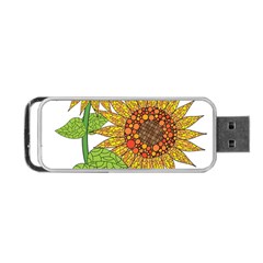 Sunflowers Flower Bloom Nature Portable Usb Flash (two Sides) by Simbadda