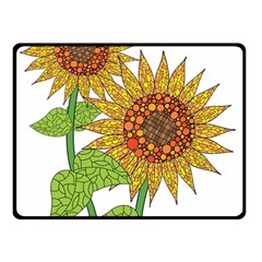 Sunflowers Flower Bloom Nature Double Sided Fleece Blanket (small)  by Simbadda