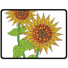 Sunflowers Flower Bloom Nature Double Sided Fleece Blanket (large) 