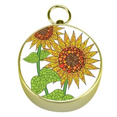 Sunflowers Flower Bloom Nature Gold Compasses by Simbadda