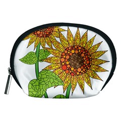 Sunflowers Flower Bloom Nature Accessory Pouches (medium)  by Simbadda