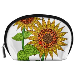 Sunflowers Flower Bloom Nature Accessory Pouches (large)  by Simbadda