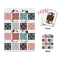 Mint Black Coral Heart Paisley Playing Card by Simbadda