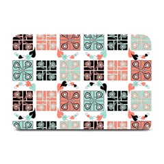 Mint Black Coral Heart Paisley Plate Mats