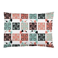 Mint Black Coral Heart Paisley Pillow Case