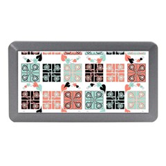 Mint Black Coral Heart Paisley Memory Card Reader (mini) by Simbadda