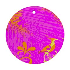 Spring Tropical Floral Palm Bird Ornament (round) by Simbadda