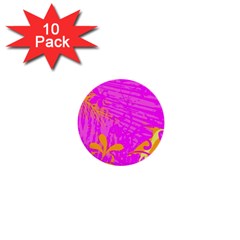 Spring Tropical Floral Palm Bird 1  Mini Buttons (10 Pack)  by Simbadda