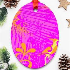 Spring Tropical Floral Palm Bird Oval Ornament (two Sides) by Simbadda