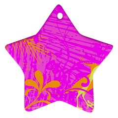 Spring Tropical Floral Palm Bird Star Ornament (two Sides) by Simbadda