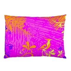 Spring Tropical Floral Palm Bird Pillow Case