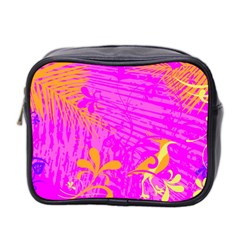 Spring Tropical Floral Palm Bird Mini Toiletries Bag 2-side by Simbadda