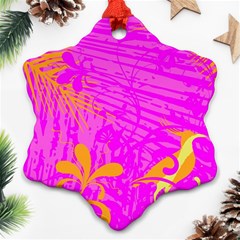 Spring Tropical Floral Palm Bird Ornament (snowflake)