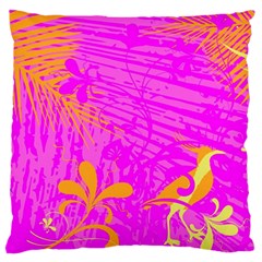 Spring Tropical Floral Palm Bird Standard Flano Cushion Case (one Side) by Simbadda