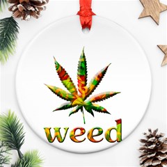 Marijuana Leaf Bright Graphic Ornament (round) by Simbadda