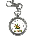 Marijuana Leaf Bright Graphic Key Chain Watches Front