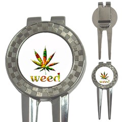 Marijuana Leaf Bright Graphic 3-in-1 Golf Divots by Simbadda