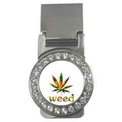 Marijuana Leaf Bright Graphic Money Clips (cz)  by Simbadda