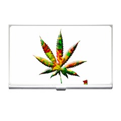 Marijuana Leaf Bright Graphic Business Card Holders by Simbadda