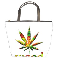 Marijuana Leaf Bright Graphic Bucket Bags by Simbadda