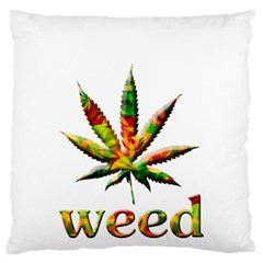 Marijuana Leaf Bright Graphic Large Cushion Case (two Sides) by Simbadda