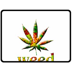 Marijuana Leaf Bright Graphic Double Sided Fleece Blanket (large)  by Simbadda