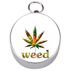 Marijuana Leaf Bright Graphic Silver Compasses by Simbadda